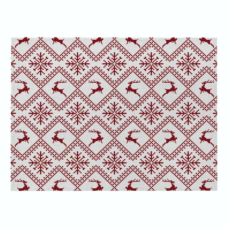 Cotton Plaid Christmas Placemats For Dining Table