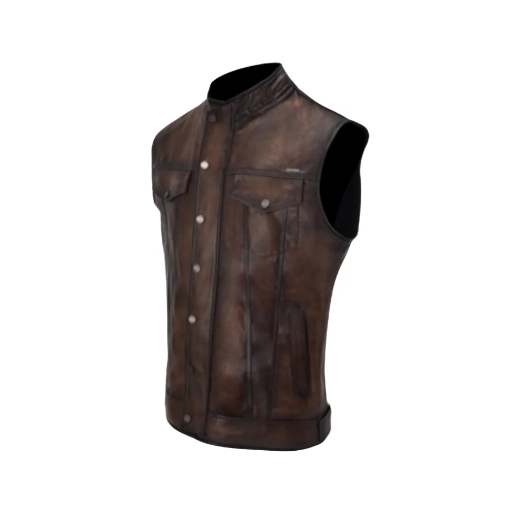 Cuadra JC231 MN Vintage Cappuccino Zipper Vest