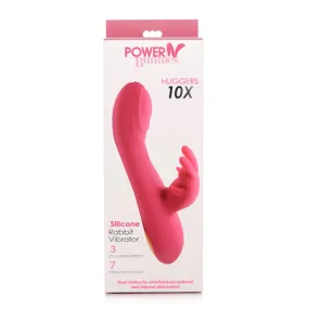 Curve Novelties Power Bunnies Huggers 10x Silicone Rabbit Vibrator - Pink