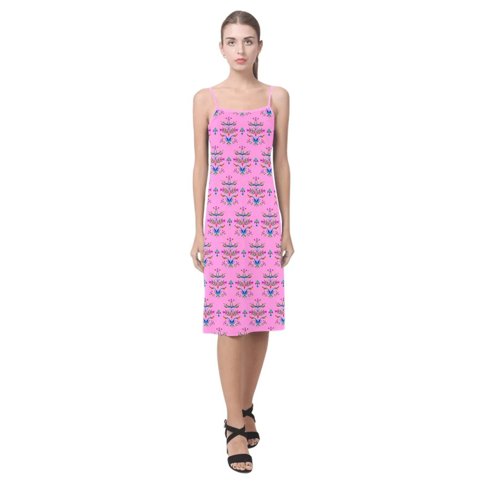 Dakota Damask Cheyenne Pink Alcestis Slip Dress