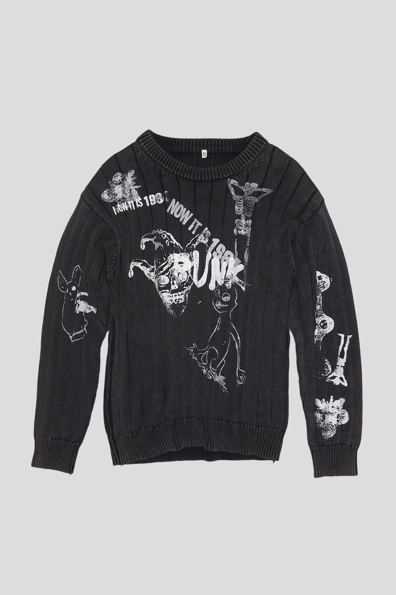 DROP NEEDLE SWEATER - ACID BLACK