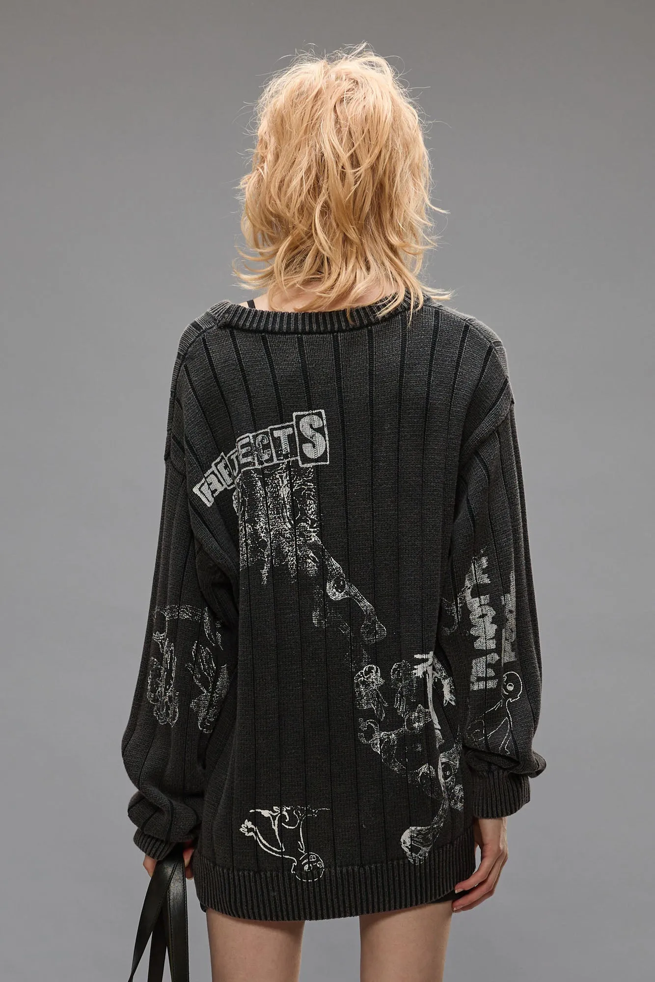 DROP NEEDLE SWEATER - ACID BLACK