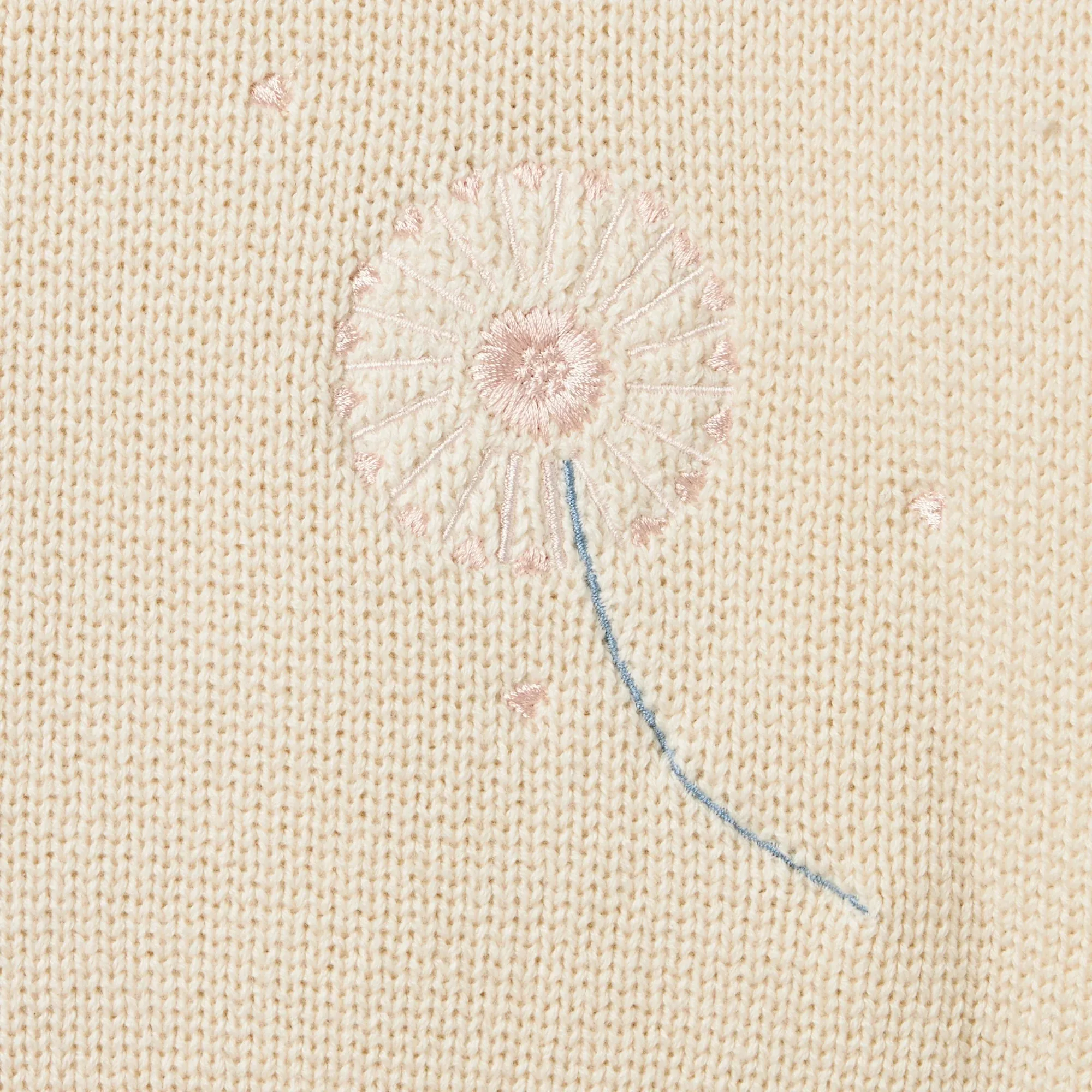 Embroidered Dandelions Knit Sweater