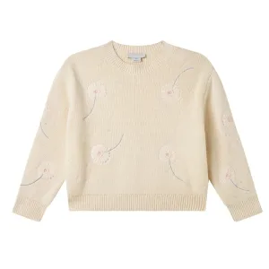 Embroidered Dandelions Knit Sweater