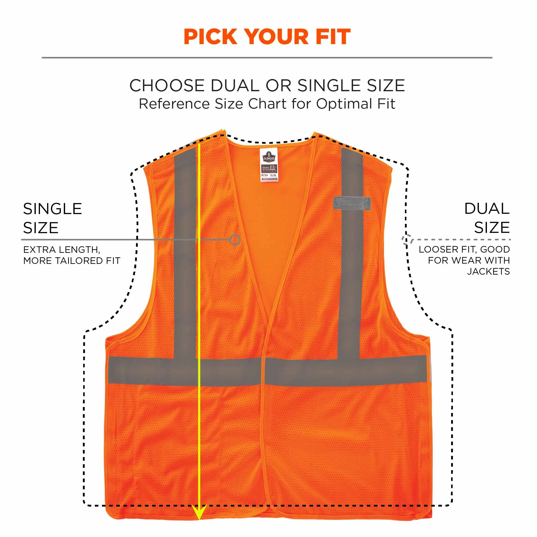 Ergodyne 24553 8215BA-S M Orange Class 2 Economy Breakaway Mesh Vest - Single Size