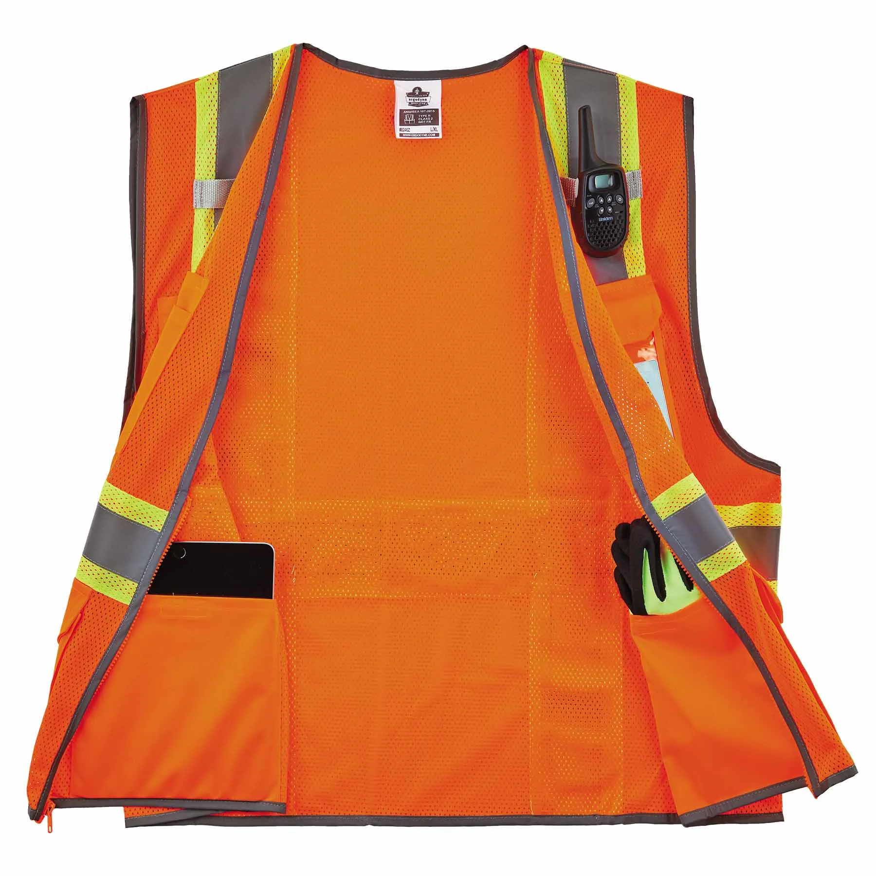 Ergodyne 24572 8246Z-S S Orange Class 2 Two-Tone Mesh Vest - Single Size