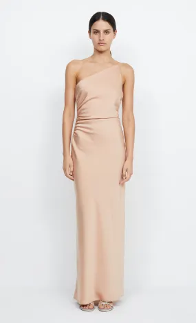 ETERNITY ASYM MAXI DRESS - ROSE GOLD