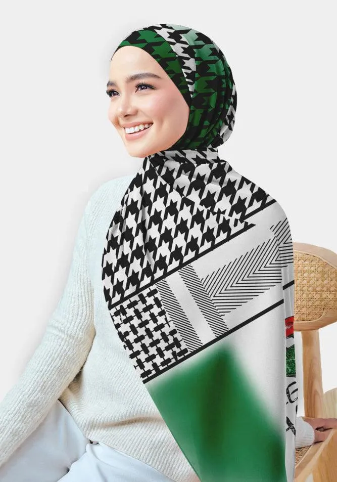 Filistin Flag Print Hijab Scarf