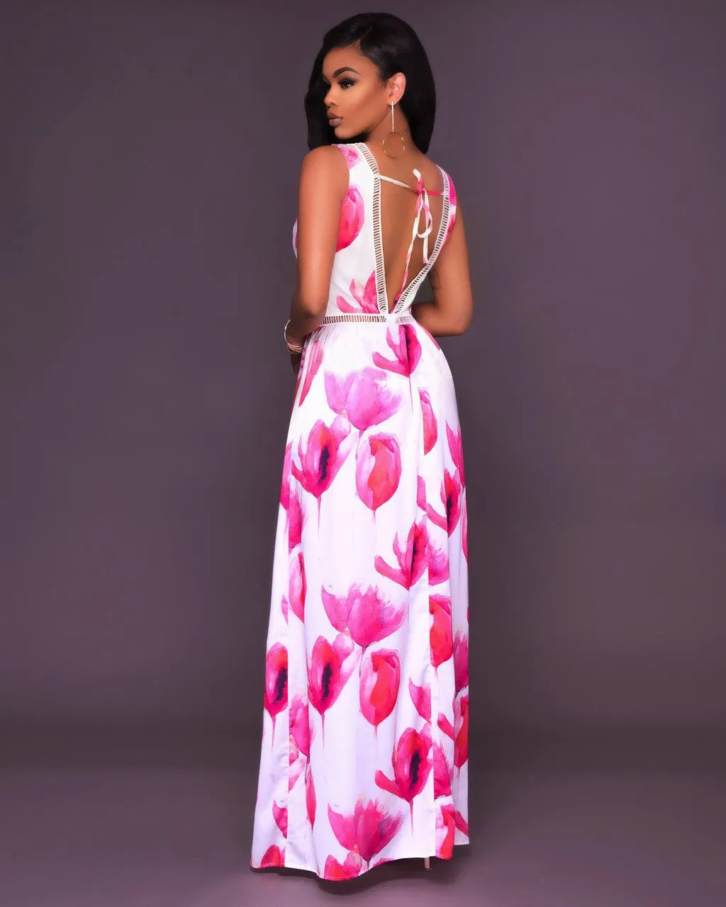 Floral Maxi Slit Dress