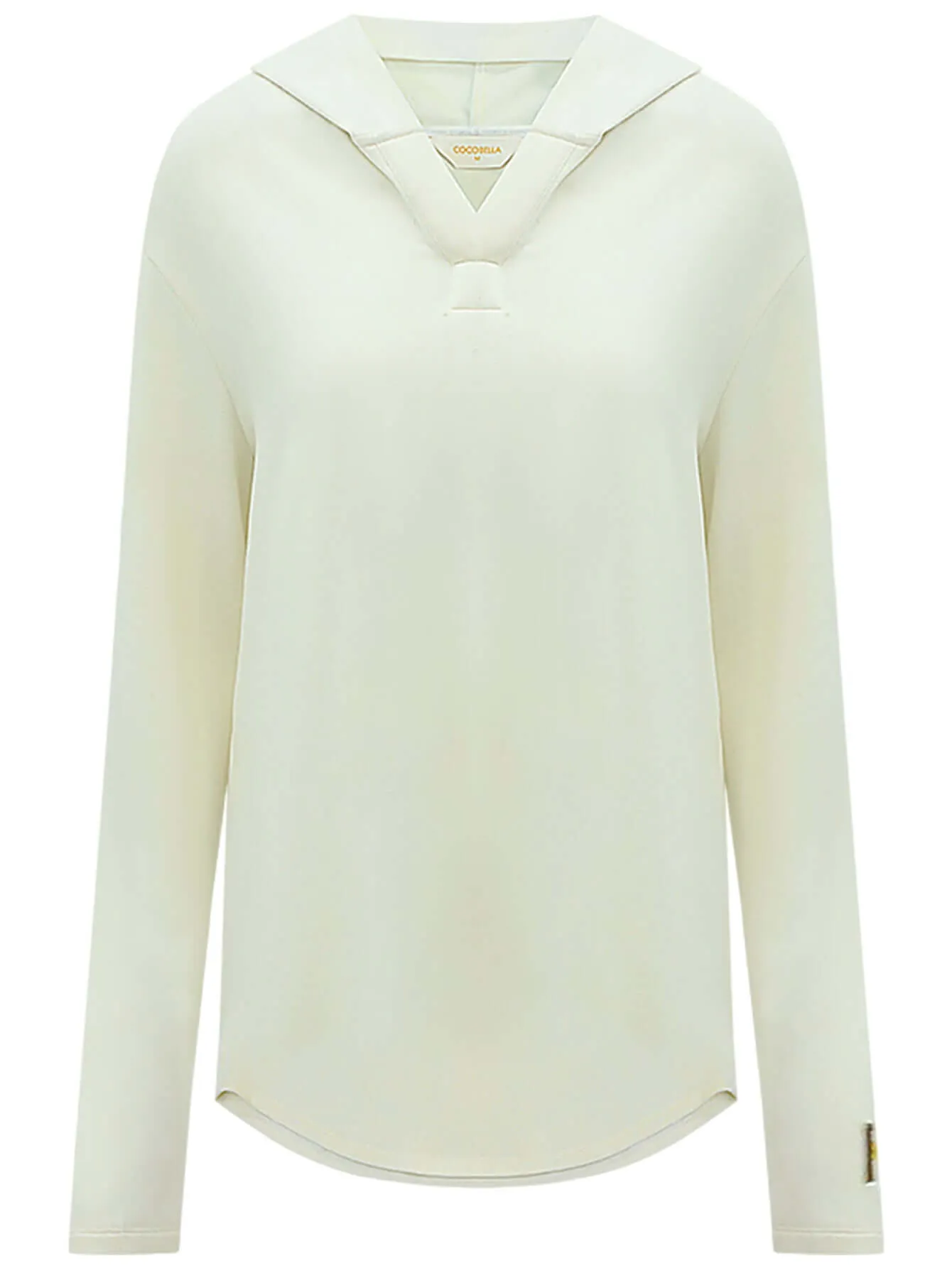 Fresh Soul White Hooded Sweater with Patch Details