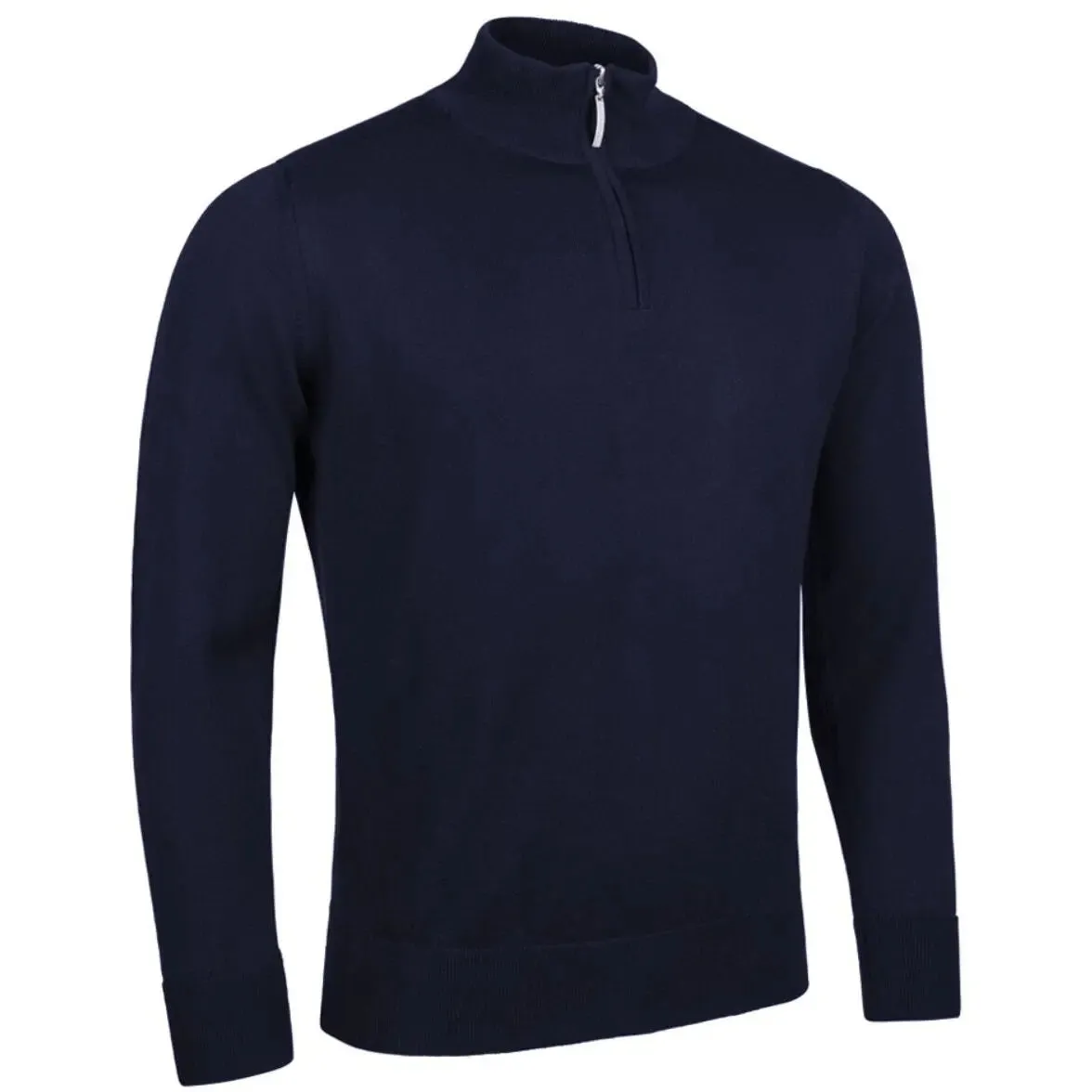 GLENMUIR Jasper Quarter Zip Merino Wool Sweater - Mens - Navy