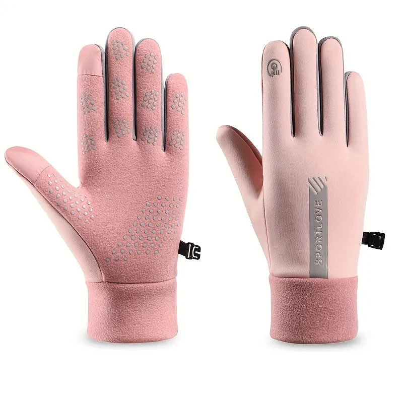 Glove(For Weight 110.23~154.32LB) For Men And Women Outdoor Riding, Non-Slip Warmth Keeping Sports Split Finger Full Finger Waterproof Gloves