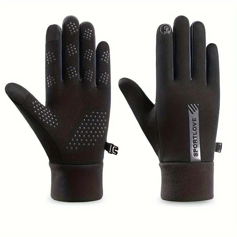 Glove(For Weight 110.23~154.32LB) For Men And Women Outdoor Riding, Non-Slip Warmth Keeping Sports Split Finger Full Finger Waterproof Gloves