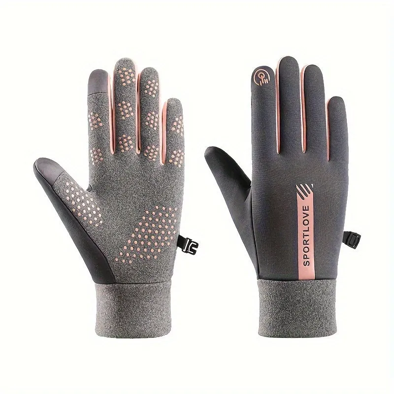 Glove(For Weight 110.23~154.32LB) For Men And Women Outdoor Riding, Non-Slip Warmth Keeping Sports Split Finger Full Finger Waterproof Gloves