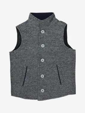 Grey Quilted Casual Sleeveless Vest