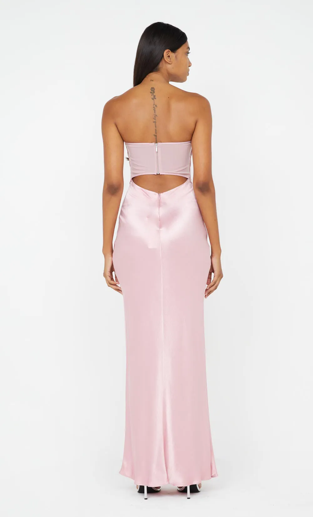 HALLE STRAPLESS DRESS - DUSTY PINK