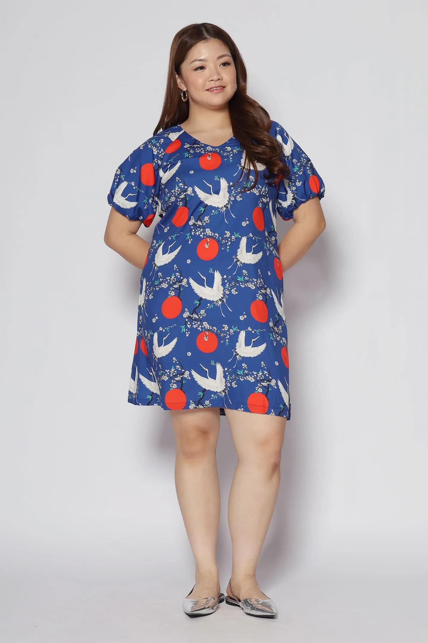 Haru Dress in Red Flight