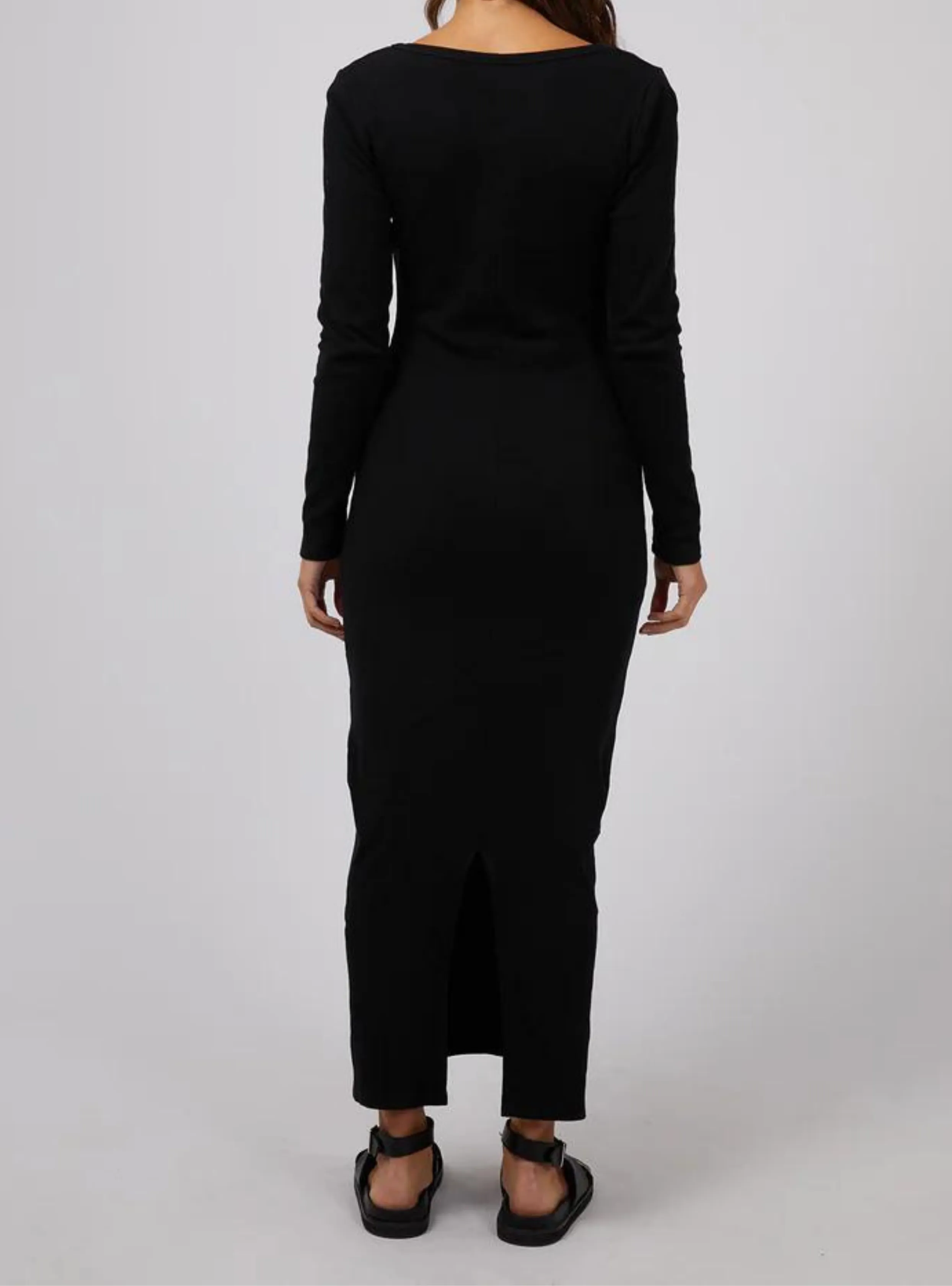 HAZEL L/S MAXI DRESS - Black