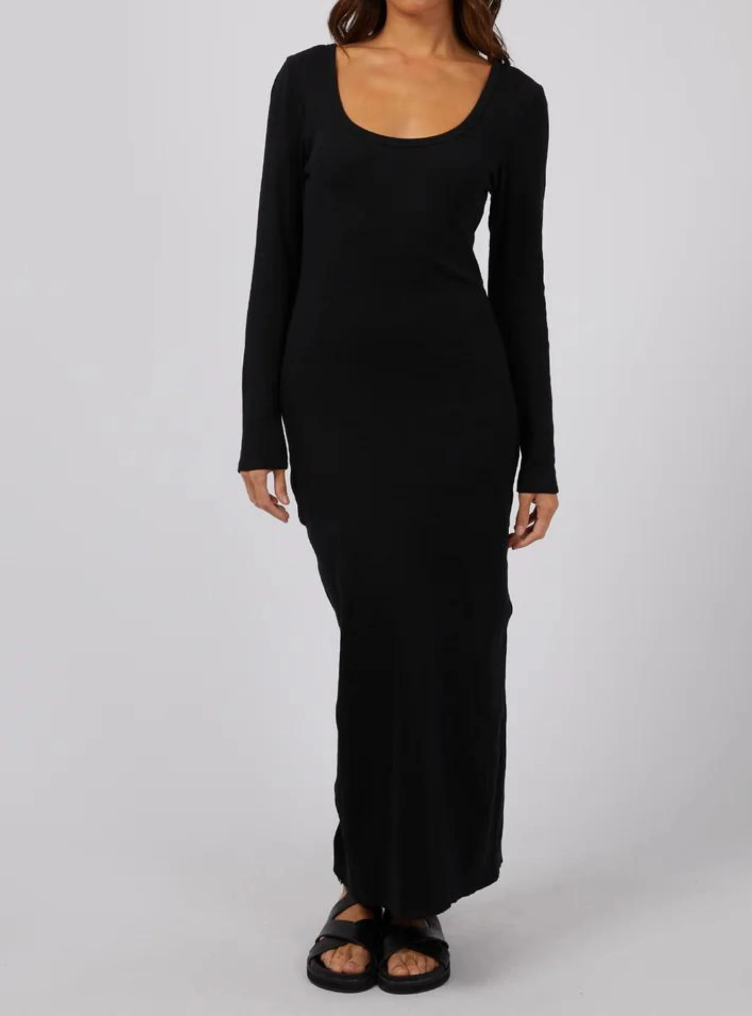 HAZEL L/S MAXI DRESS - Black