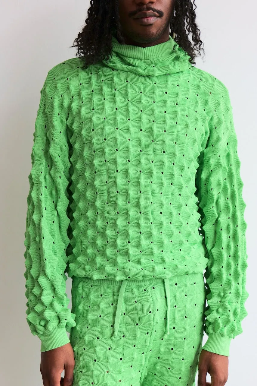 Henrik Vibskov SPIKE HOODIE GREEN