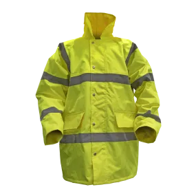 Hi-Vis Yellow Motorway Jacket with Quilted Lining - X-Large