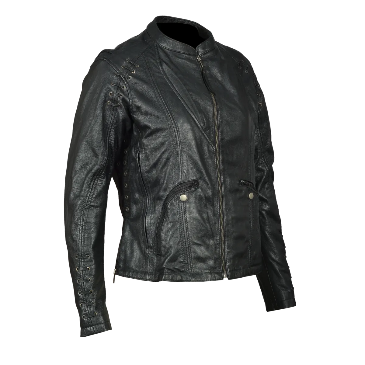 HML638B Ladies Lightweight Goat Skin Leather Jacket