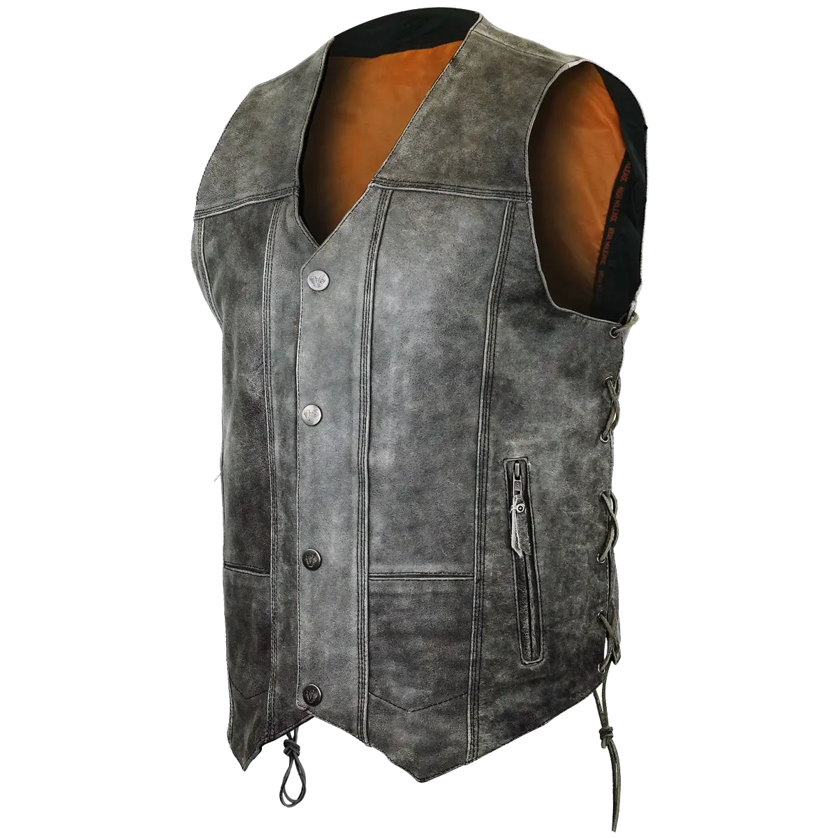 HMM915DG Men's Distressed Gray 10 Pocket Vest