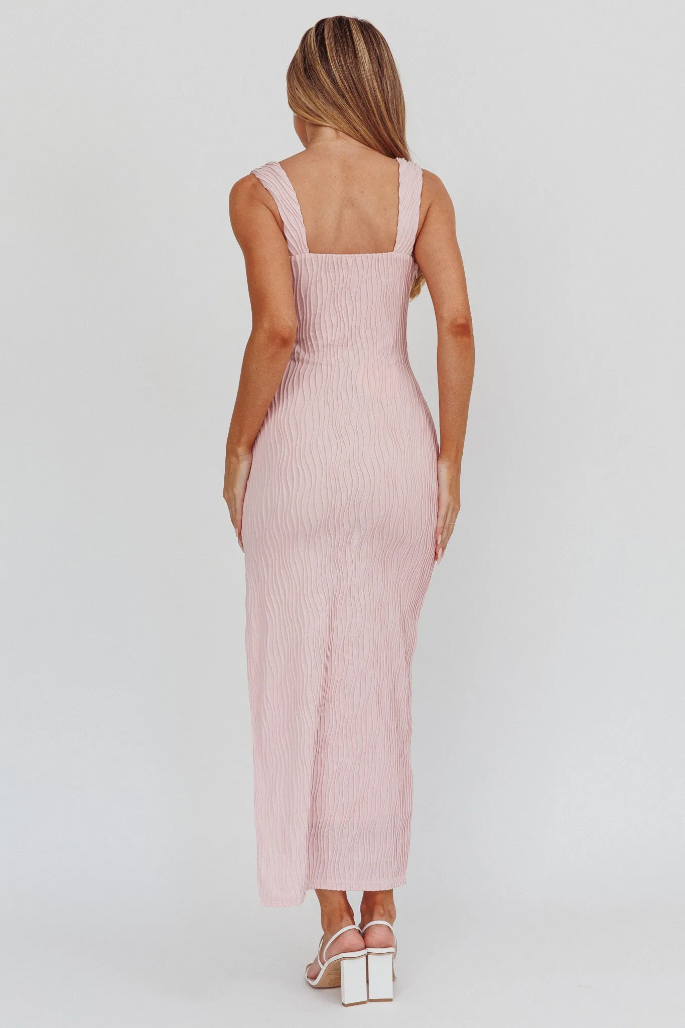 In My Feels Textured Maxi Dress Blush