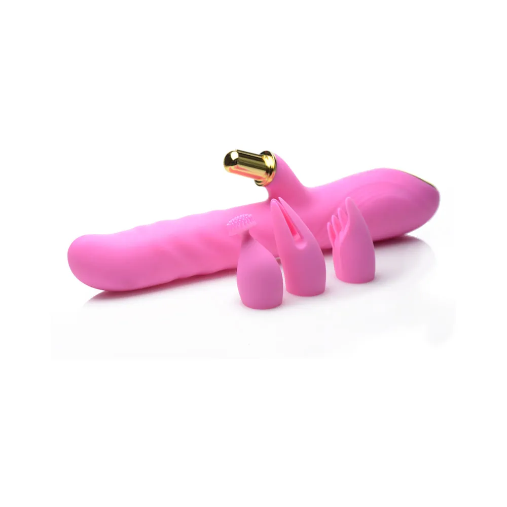 INMI 10X Versa-Thrust Thrusting & Vibrating Silicone Rabbit with 3 Attachments