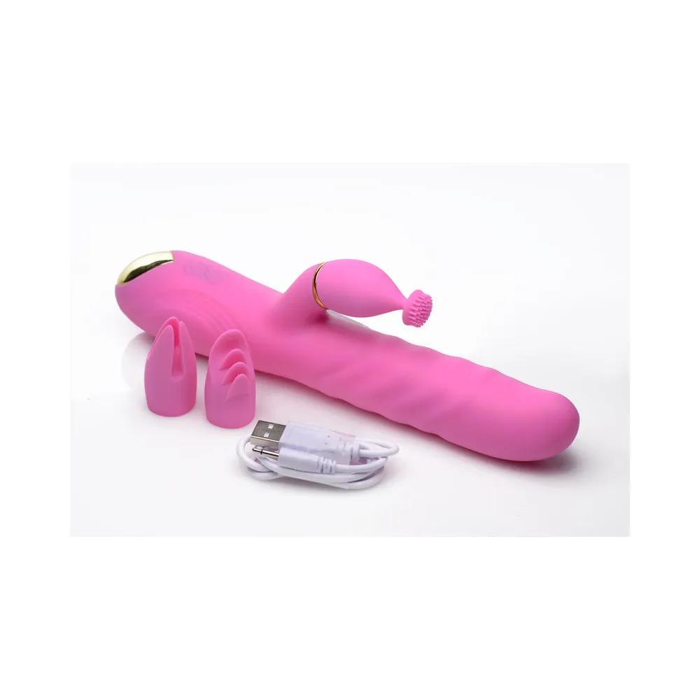 INMI 10X Versa-Thrust Thrusting & Vibrating Silicone Rabbit with 3 Attachments