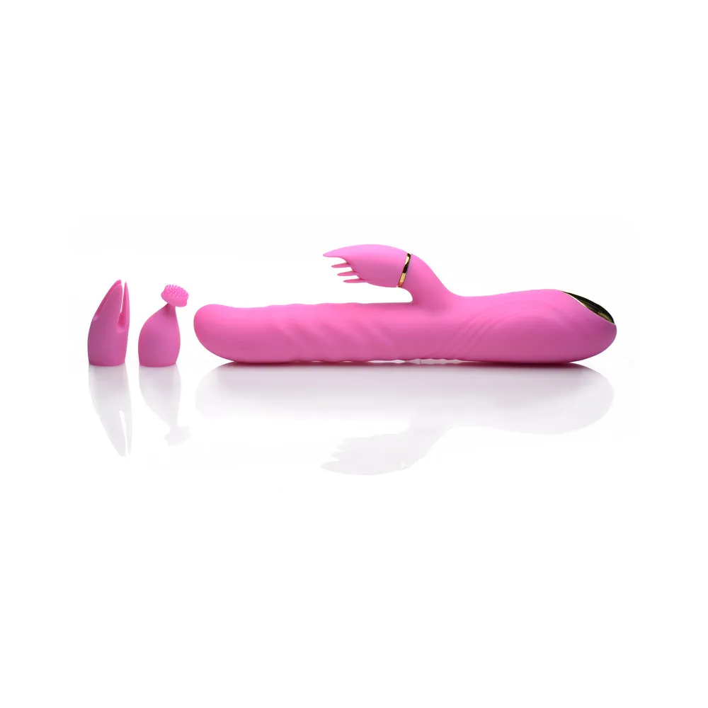 INMI 10X Versa-Thrust Thrusting & Vibrating Silicone Rabbit with 3 Attachments