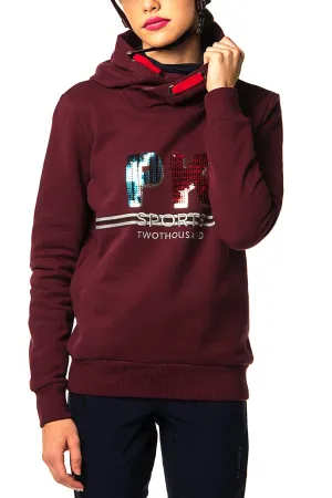 Jill Hooded Sweat (Burgundy)