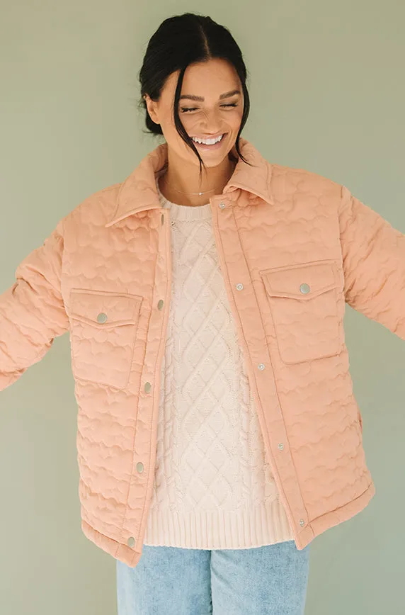 June Quilted Dusty Apricot Jacket - FINAL SALE