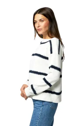 Kaia Stripe Sweater, White