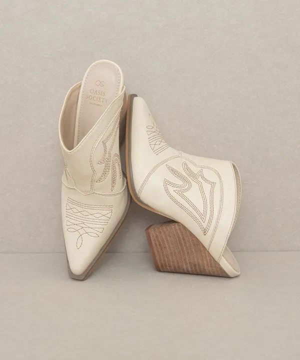 Kiara - Western Inspired Heeled Mule