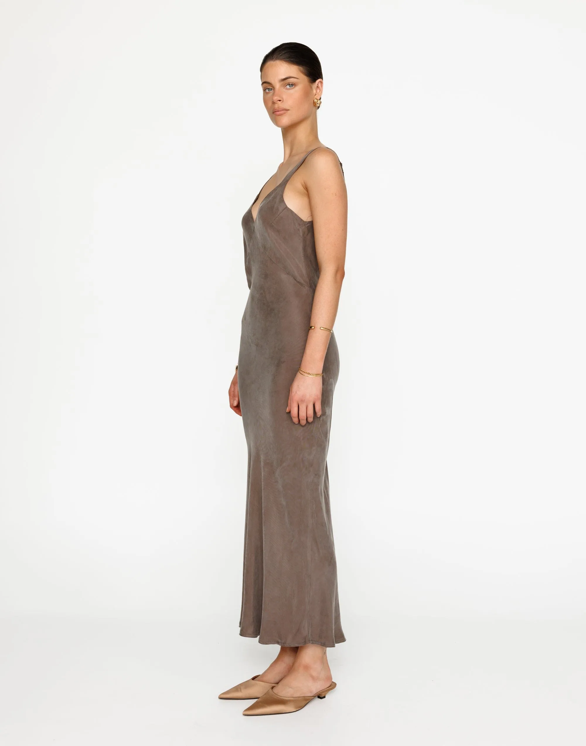 Kirsty Maxi Dress (Warm Grey)