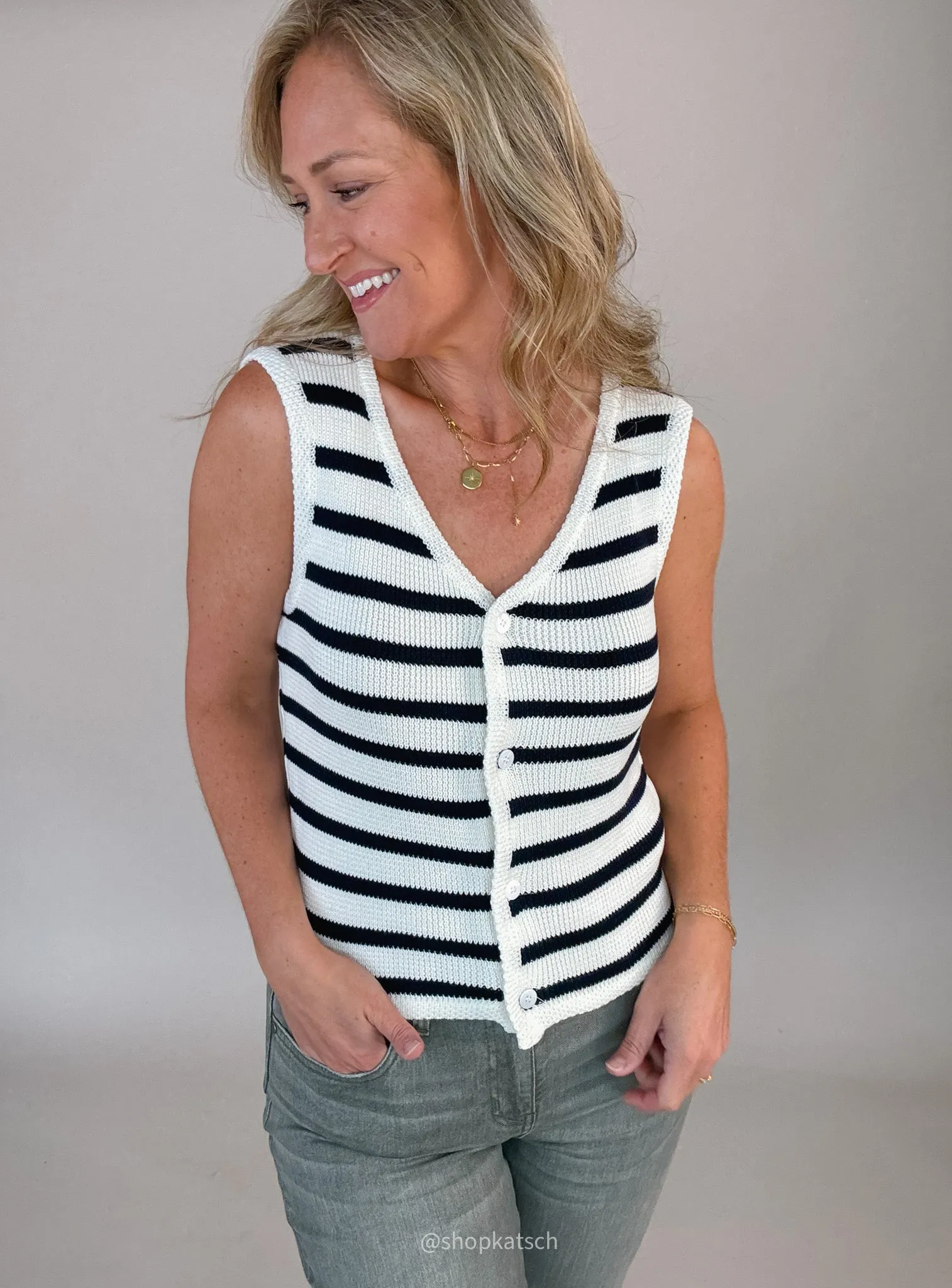 Koa Stripe Knit Vest