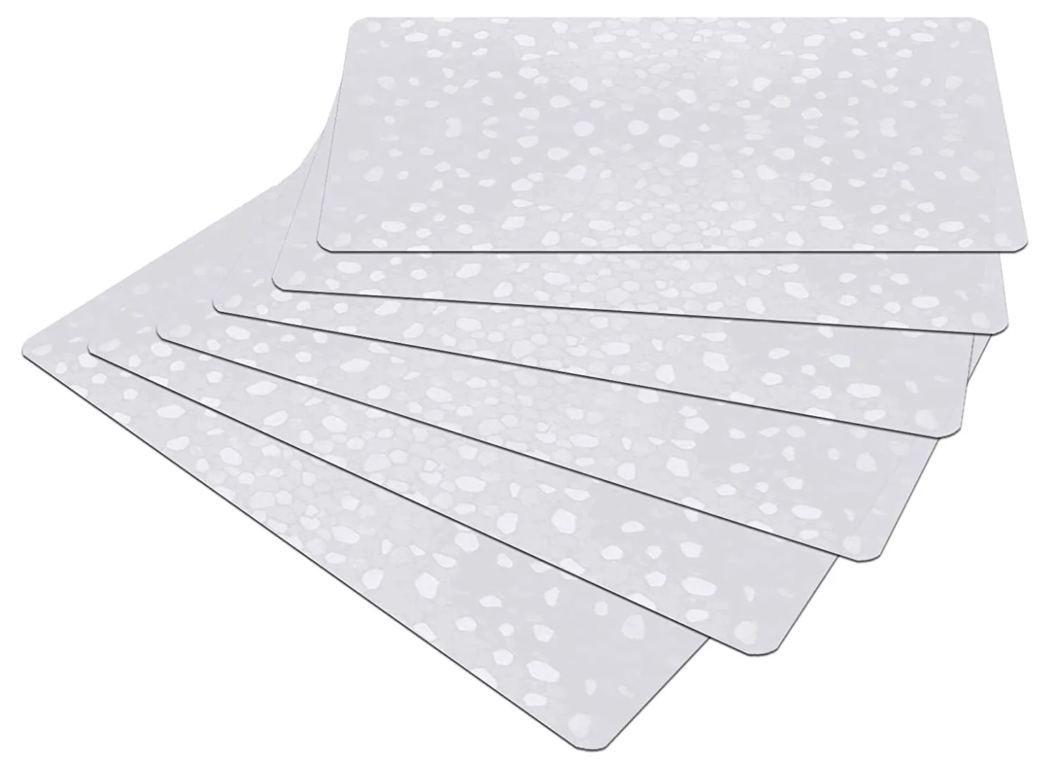 Kuber Industries Tranasparent PVC Fridge Mat|Waterproof Non-Slip Mats|Washable Mats Covers Pads, Set of 6 (White)