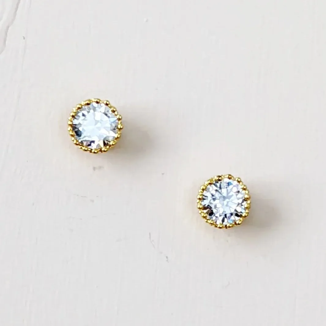 Lab Diamond Crown Prong Studs