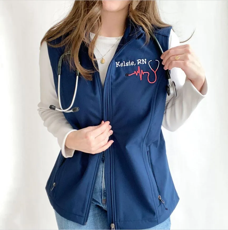 Ladies Stethoscope Soft Shell Nurse Vest