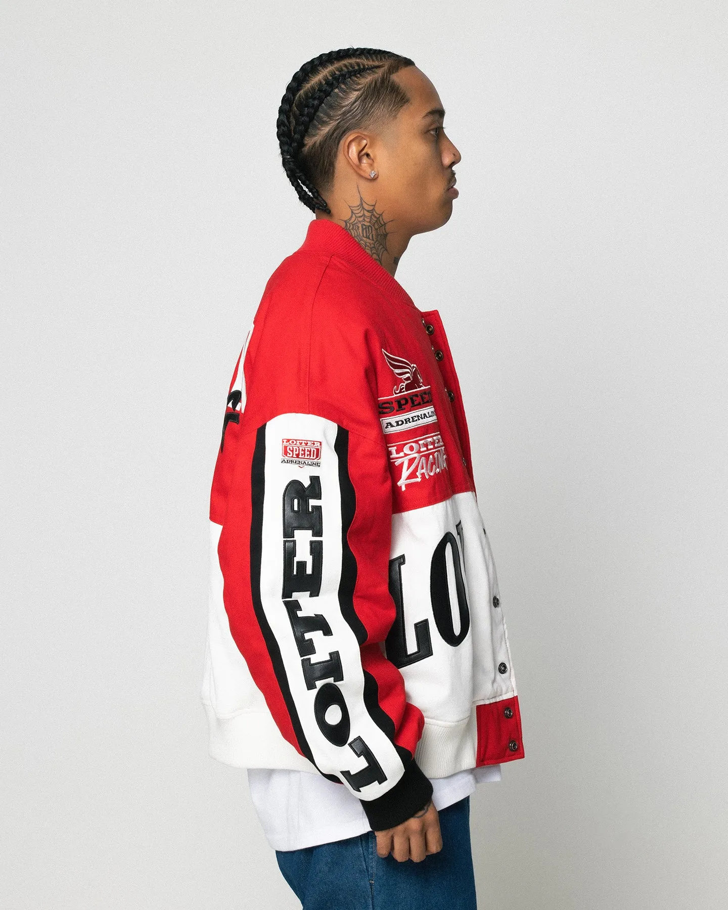 Loiter Motor Sport Jacket Red/Off White