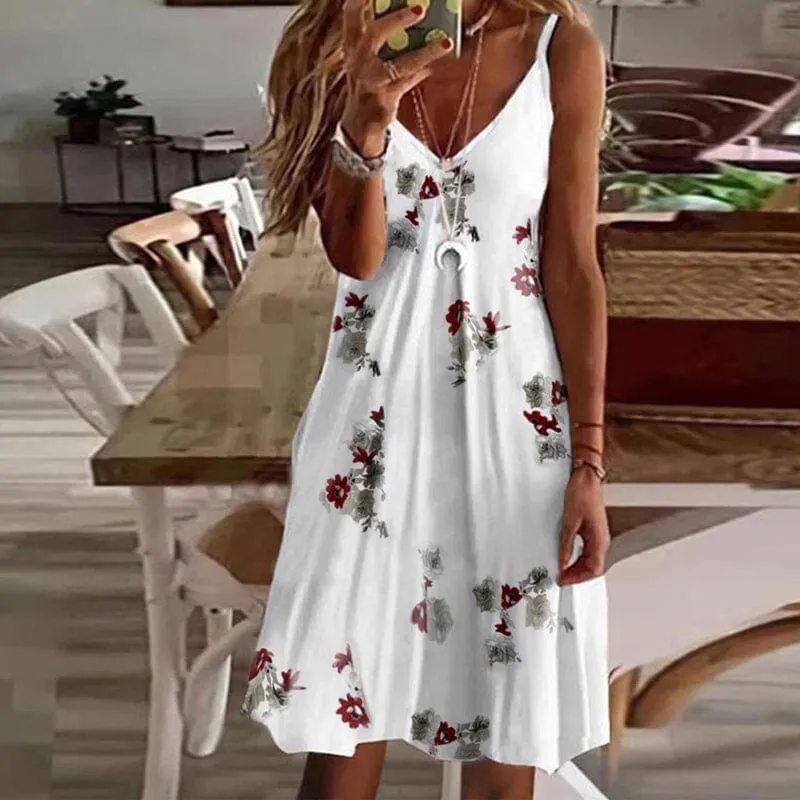 Loose Print Slip Dress