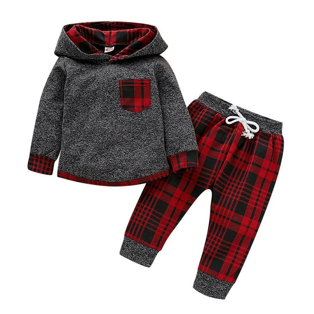 LovelyRLovely Baby Long Sleeve Plaid Sweater Set