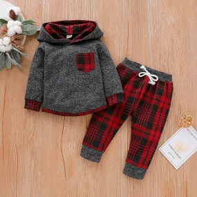 LovelyRLovely Baby Long Sleeve Plaid Sweater Set