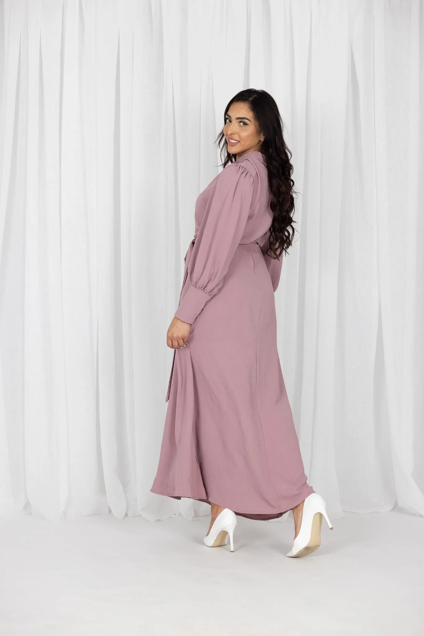 Lucine Tie Neck Maxi Dress