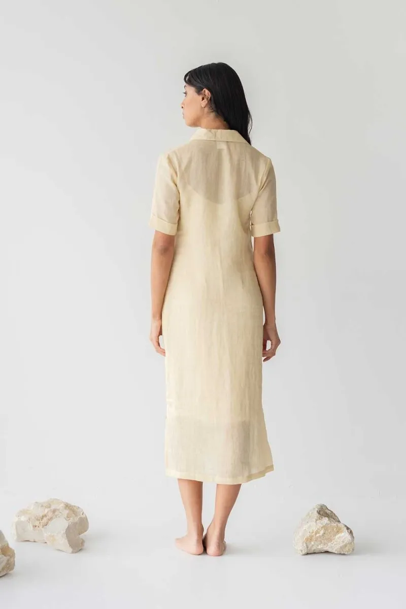 Lumen Shirt Dress in Lemon Drop