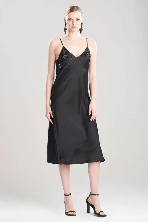 Luxe Charmeuse Beaded Slip Dress