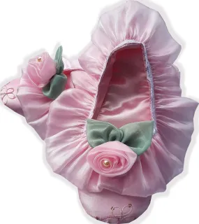 Made to Fit You Pink Taffeta Organza Adult Baby Sissy Booties Slippers by Leanne's