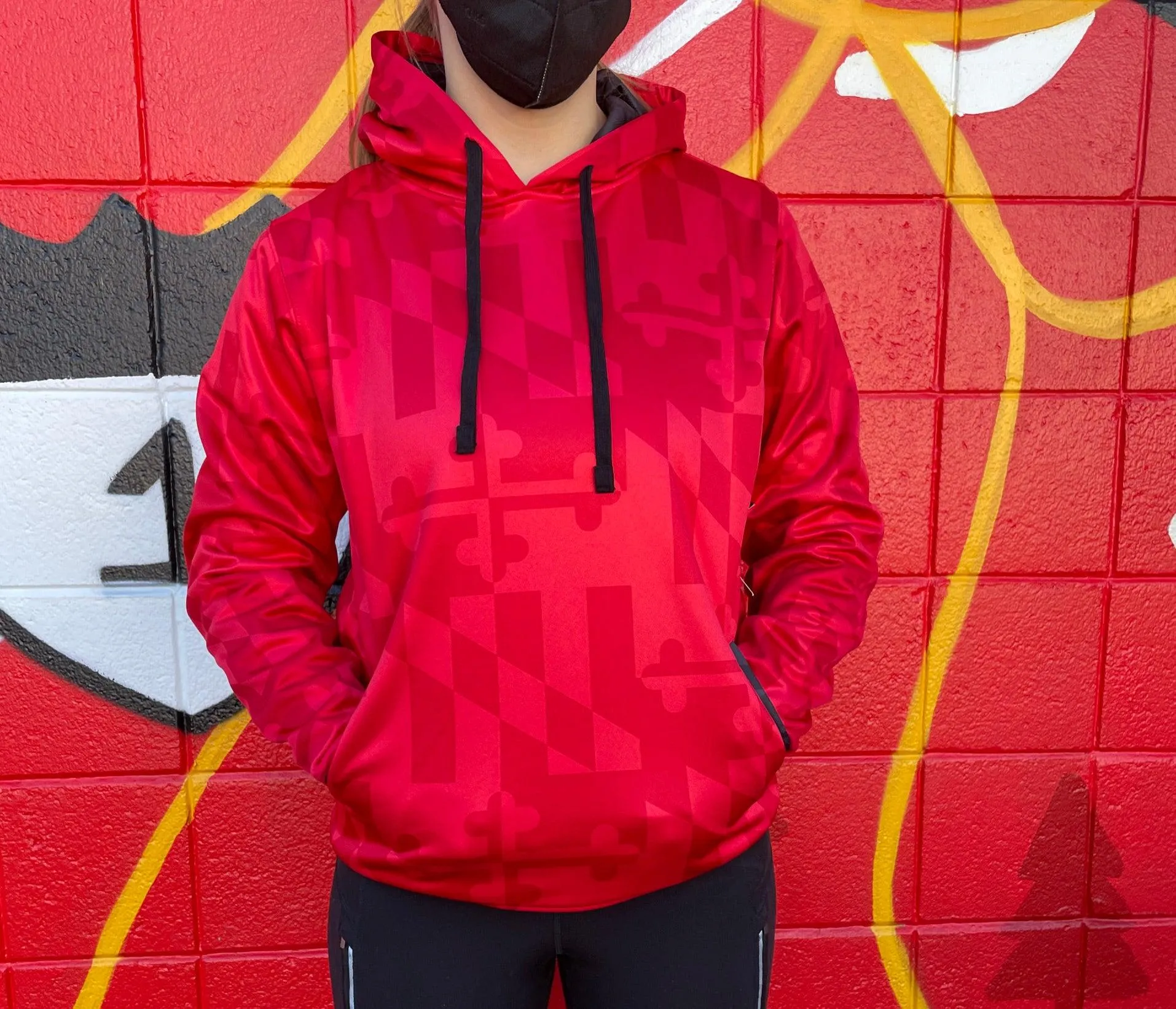 Maryland Flag (Red Monochrome) / Hoodie