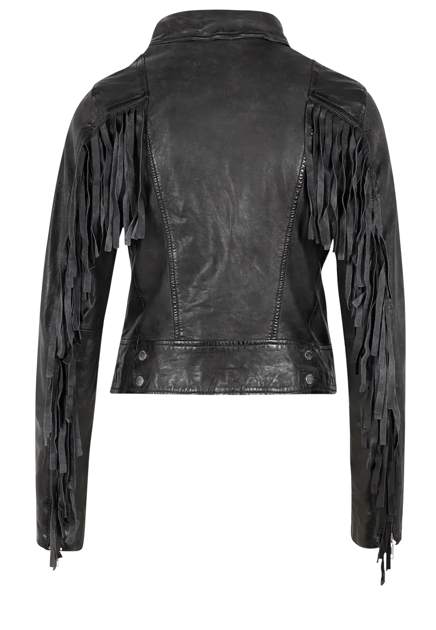 Mauritius Zoe Black Fringe Jacket